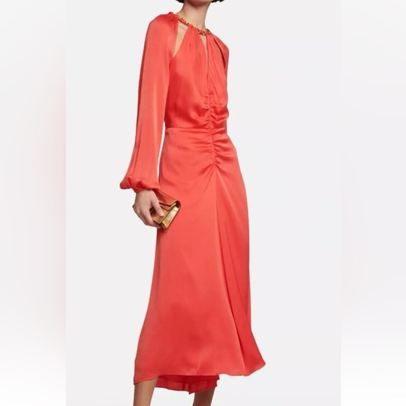 Veronica Beard Dresses & Skirts - Veronica Beard silk blend, chain detail midi dress, sz 0, new, watermelon color